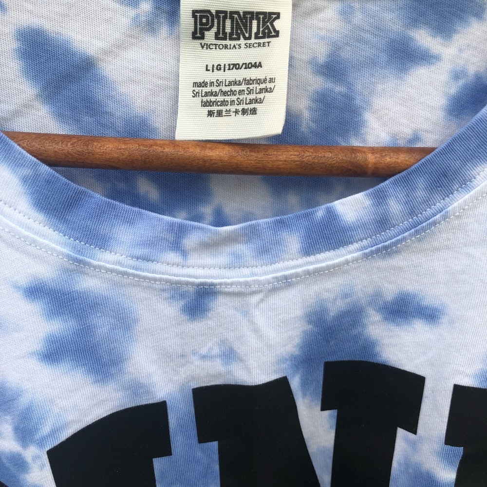 PINK Victoria's Secret Blue Tie-Dye Long Sleeve Tee - Picture 3 of 3